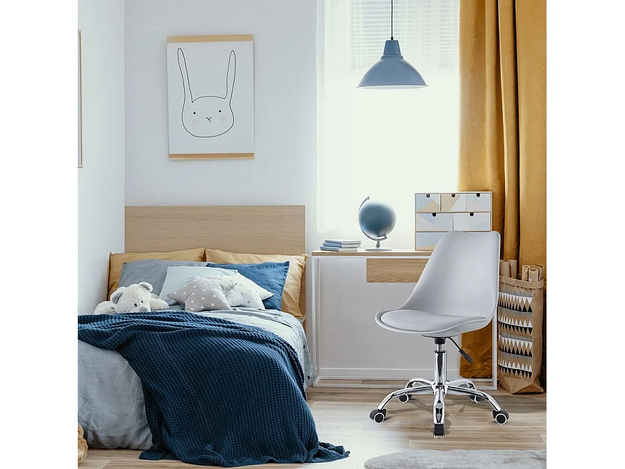 We Home - Cadeira de escritório cinza com rodas - maio