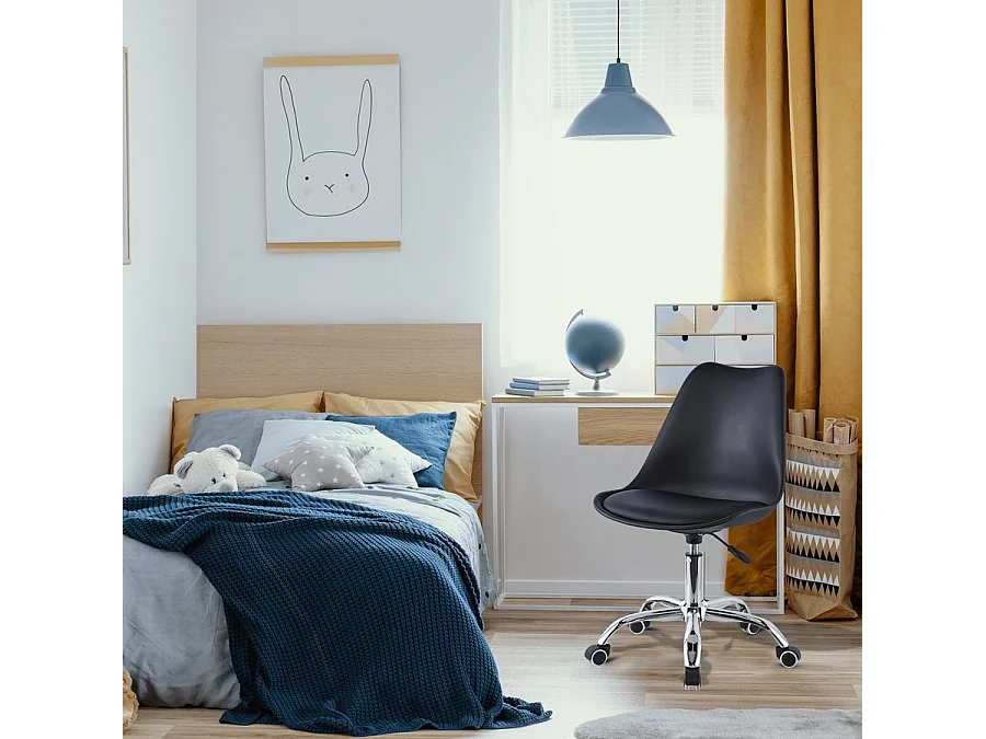 We Home - Chaise de bureau pivotante noire - Mai