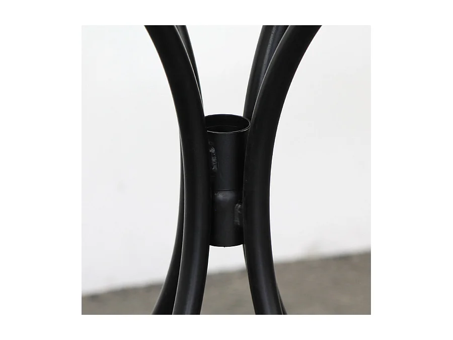 Estosa - Table basse ronde d'extérieur avec étagère en céramique à décor de mosaïque brillante 55x71 cm