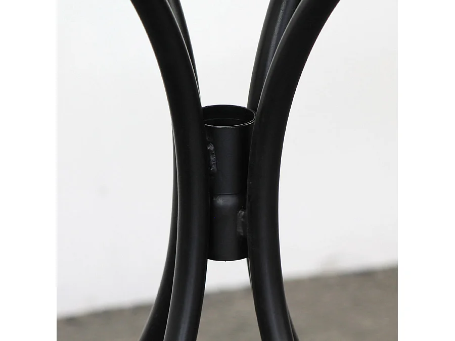 Estosa - Ronde buitensalontafel met keramische plank met glanzende mozaïekdecoratie 55x71 cm