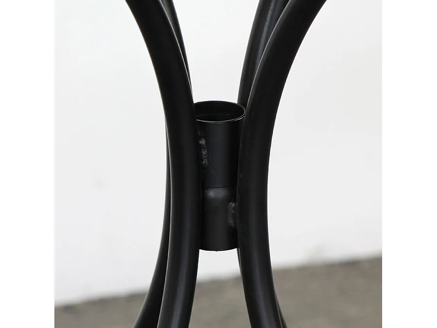 Estosa - Table basse ronde d'extérieur avec étagère en céramique à décor mosaïque mate 55x71 cm