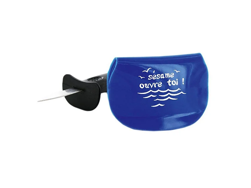 Couteau A Huitres Avec Support Silicone Bleu, Blanc