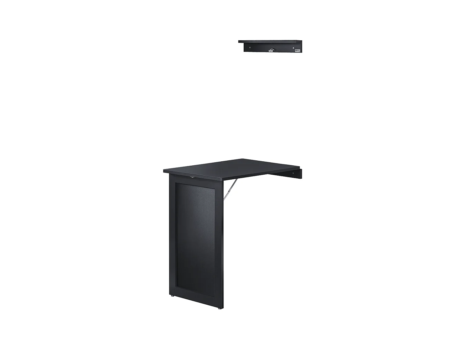 SoBuy Opvouwbare wandtafel Opklapbaar wandbureau Keukeneettafel met memobord - Zwart 50x76x76 cm, FWT20-SCH