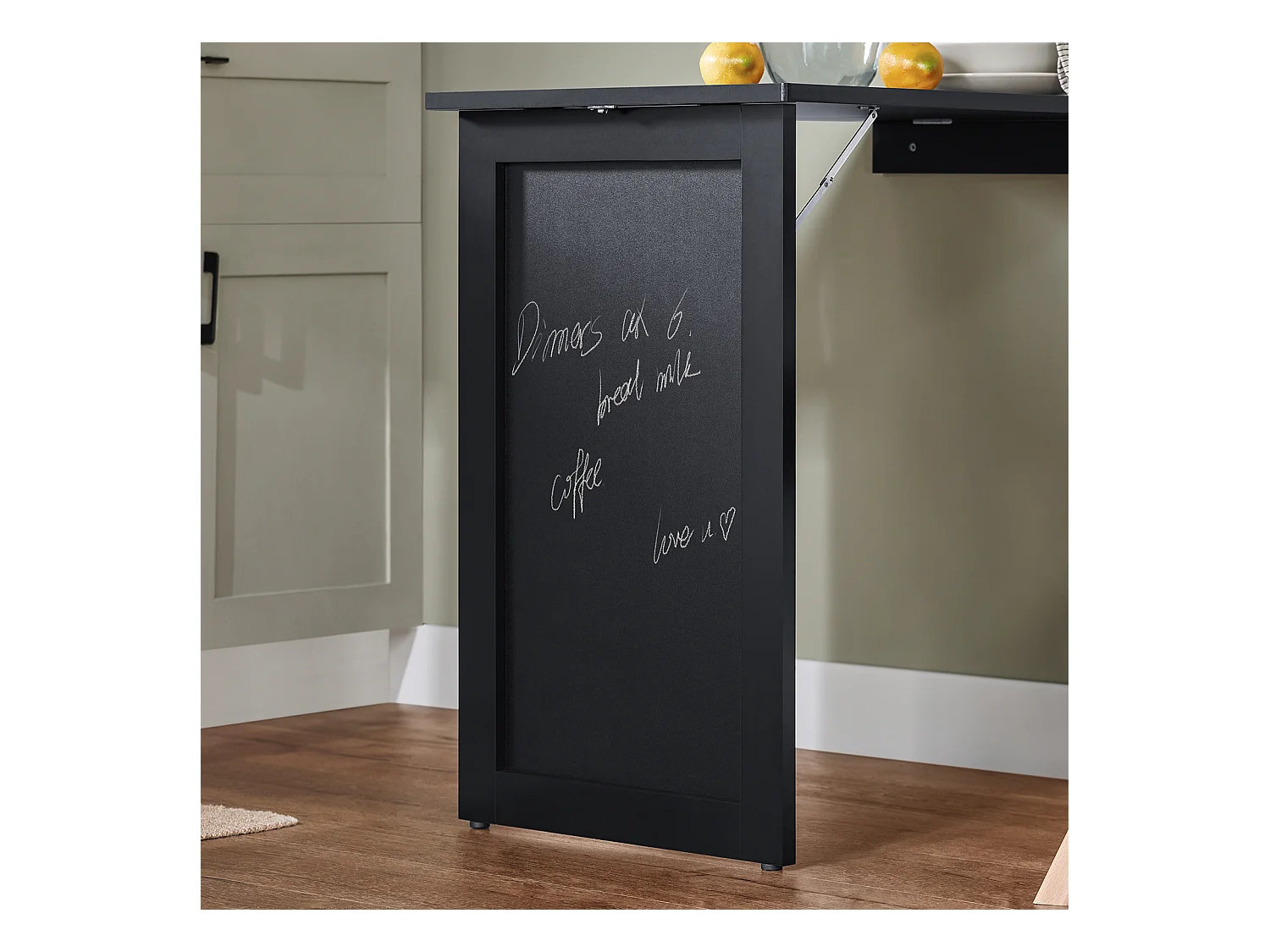 SoBuy Table Murale Pliable Bureau Murale Rabattable Table de Cuisine Salle à Manger avec Mémo Board - Noir 50x76x76 cm, FWT20-SCH