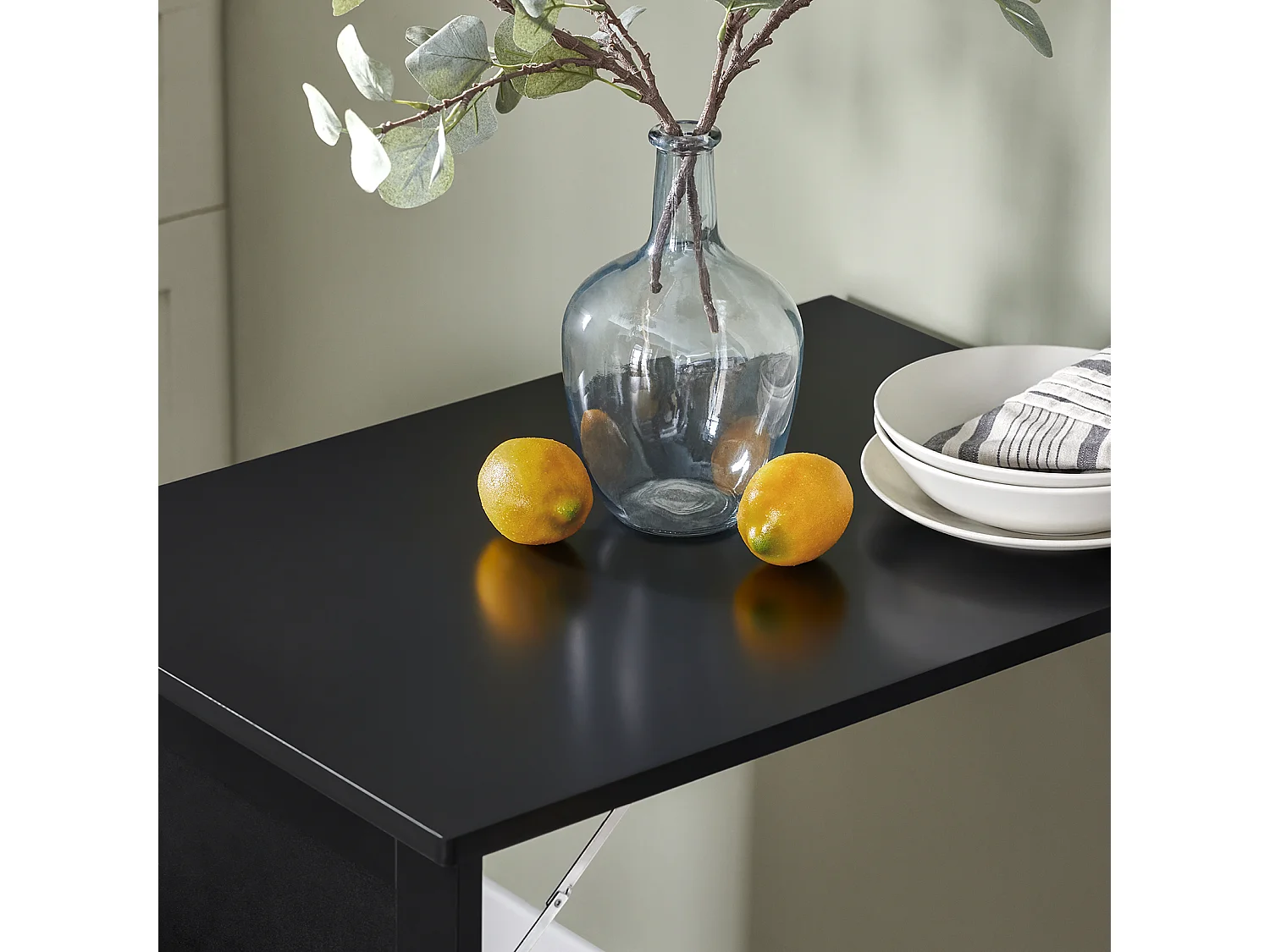 SoBuy Table Murale Pliable Bureau Murale Rabattable Table de Cuisine Salle à Manger avec Mémo Board - Noir 50x76x76 cm, FWT20-SCH