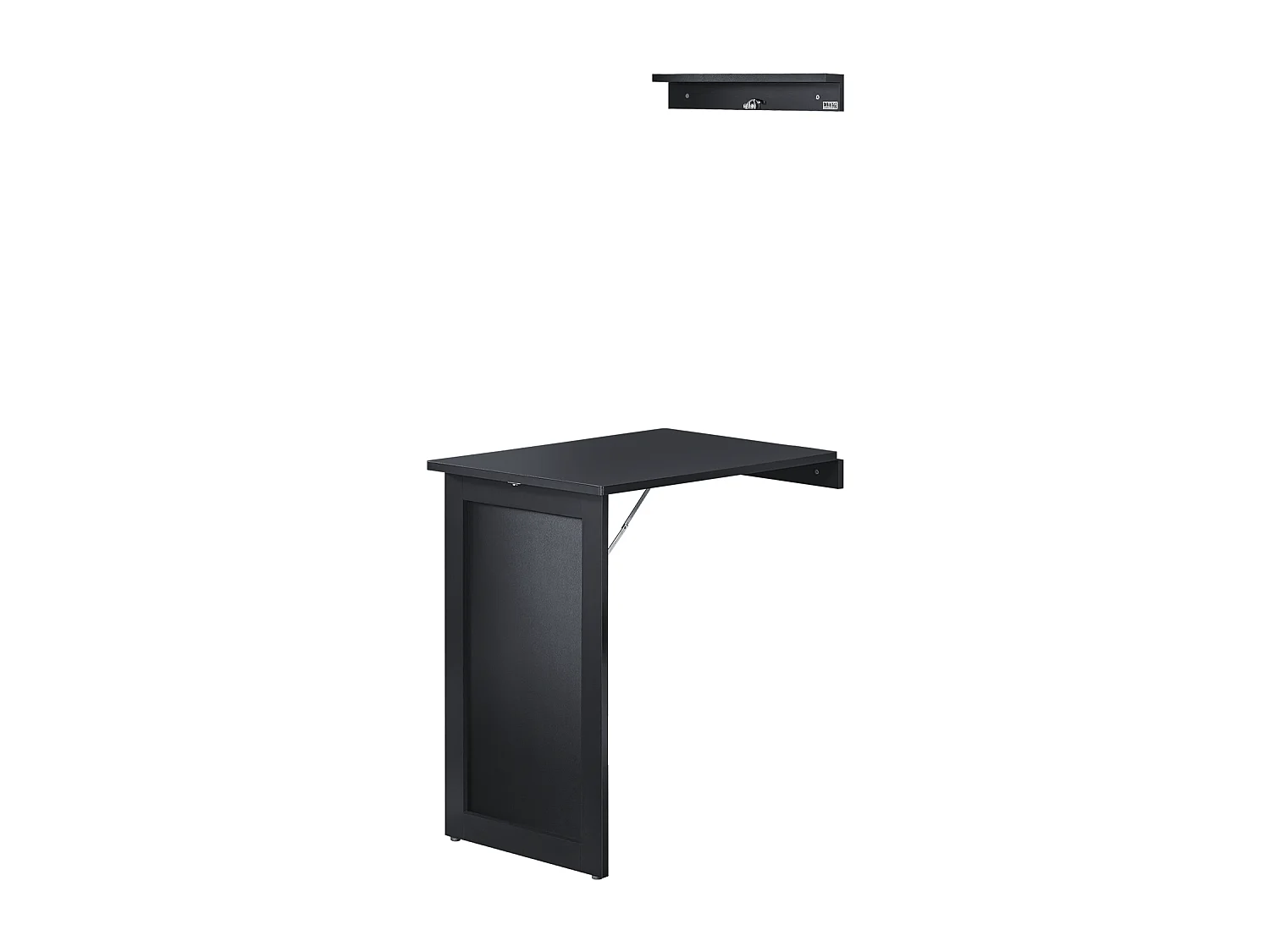 SoBuy Table Murale Pliable Bureau Murale Rabattable Table de Cuisine Salle à Manger avec Mémo Board - Noir 50x76x76 cm, FWT20-SCH