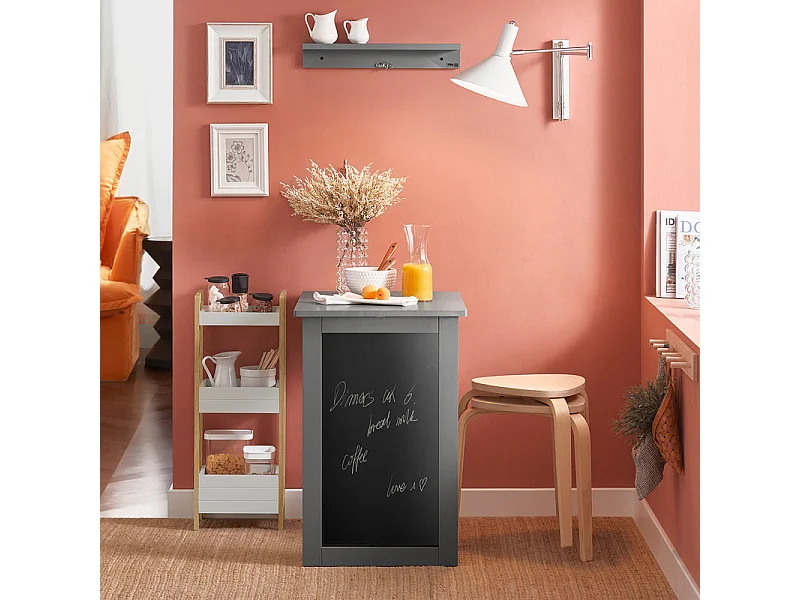 SoBuy Tavolo A Muro Tavolo Pieghevole Tavolo Cucina Con Lavagna colore grigio FWT20-HG