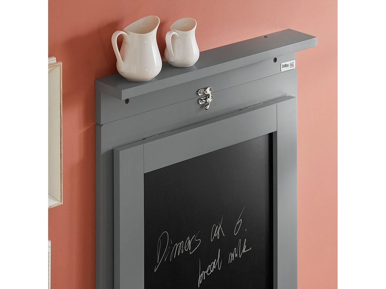 SoBuy Tavolo A Muro Tavolo Pieghevole Tavolo Cucina Con Lavagna colore grigio FWT20-HG