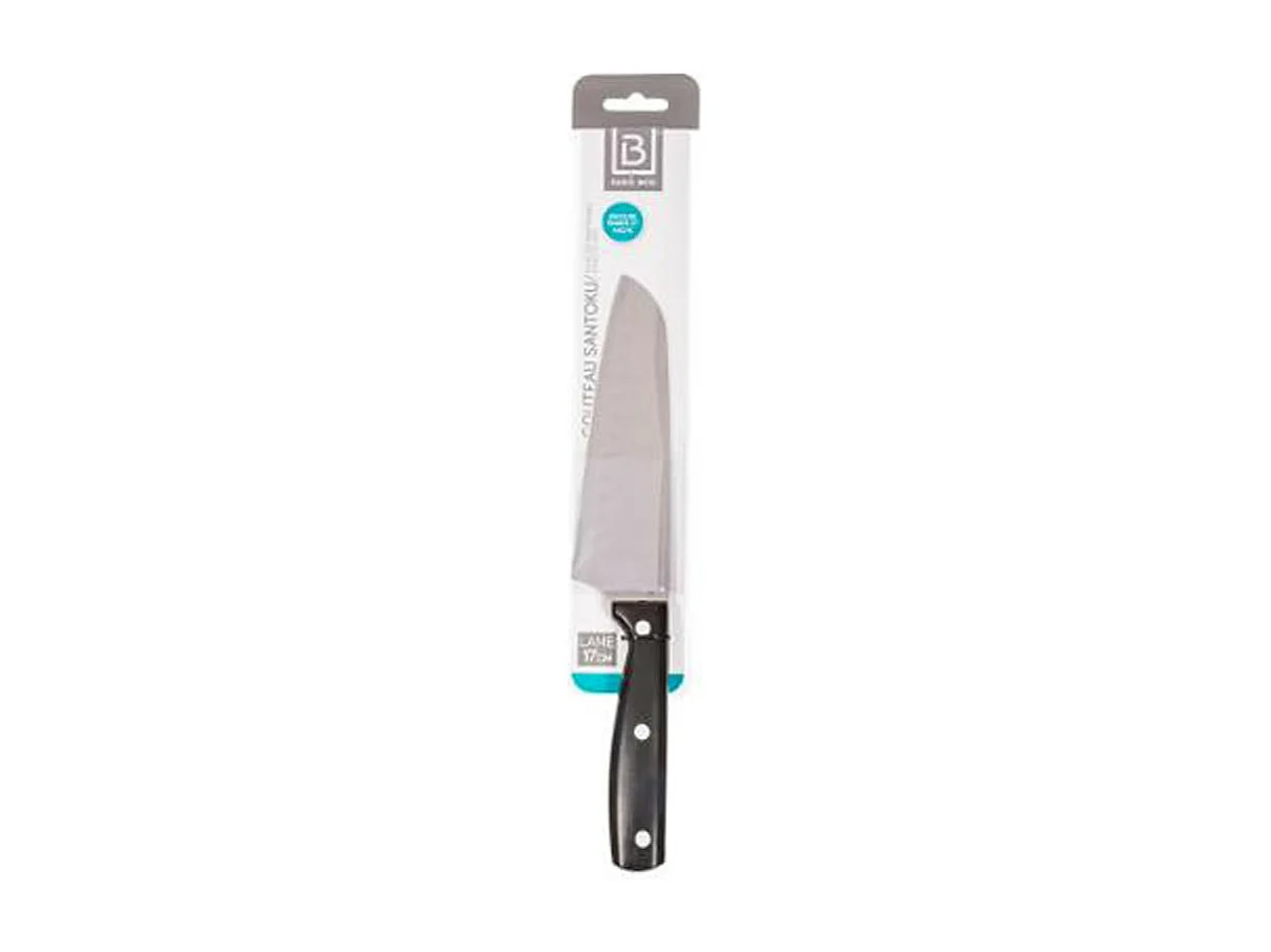 Couteau Japonais Santoku "Dice" Inox 29cm Noir