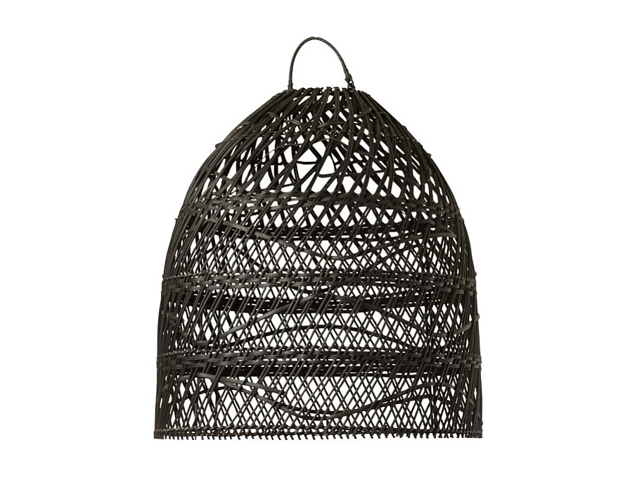 Abat-Jour en Rotin "Vague" 43cm Noir