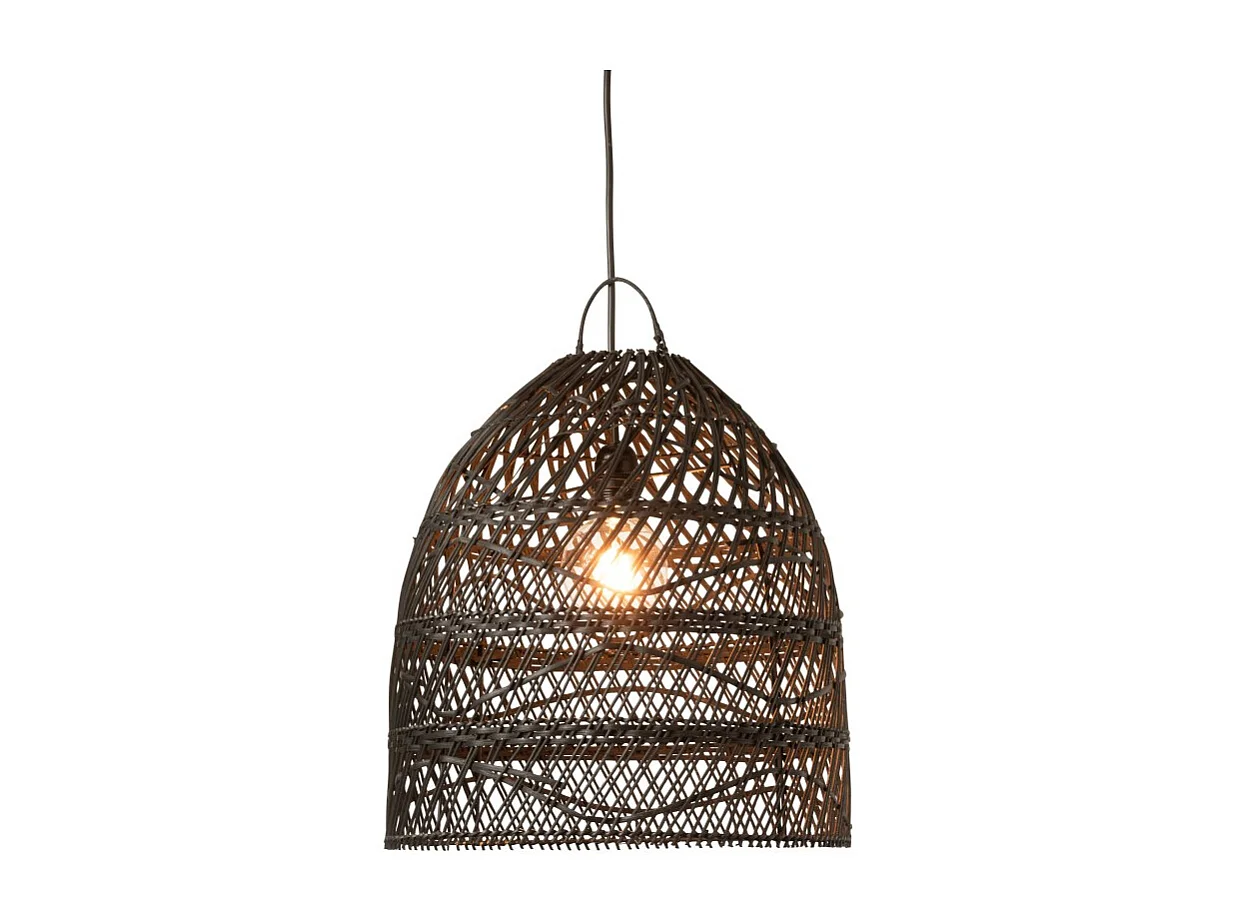 Abat-Jour en Rotin "Vague" 43cm Noir