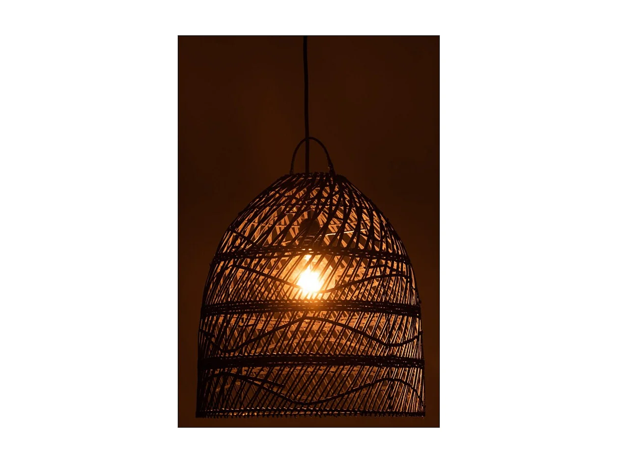 Abat-Jour en Rotin "Vague" 43cm Noir