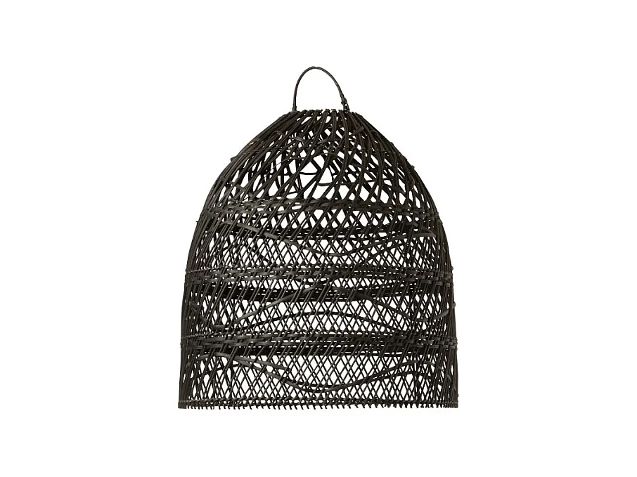 Abat-Jour en Rotin "Vague" 43cm Noir
