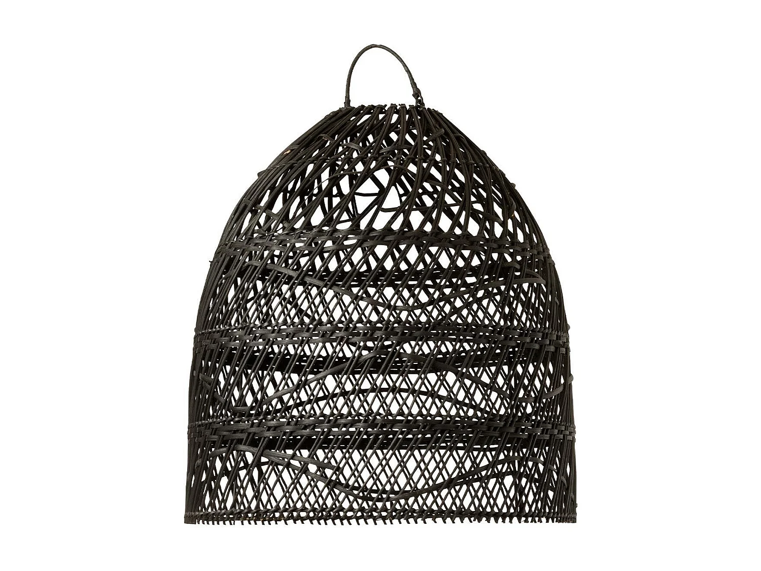 Pantalla de lámpara de madera negra de 40x40x45 cm