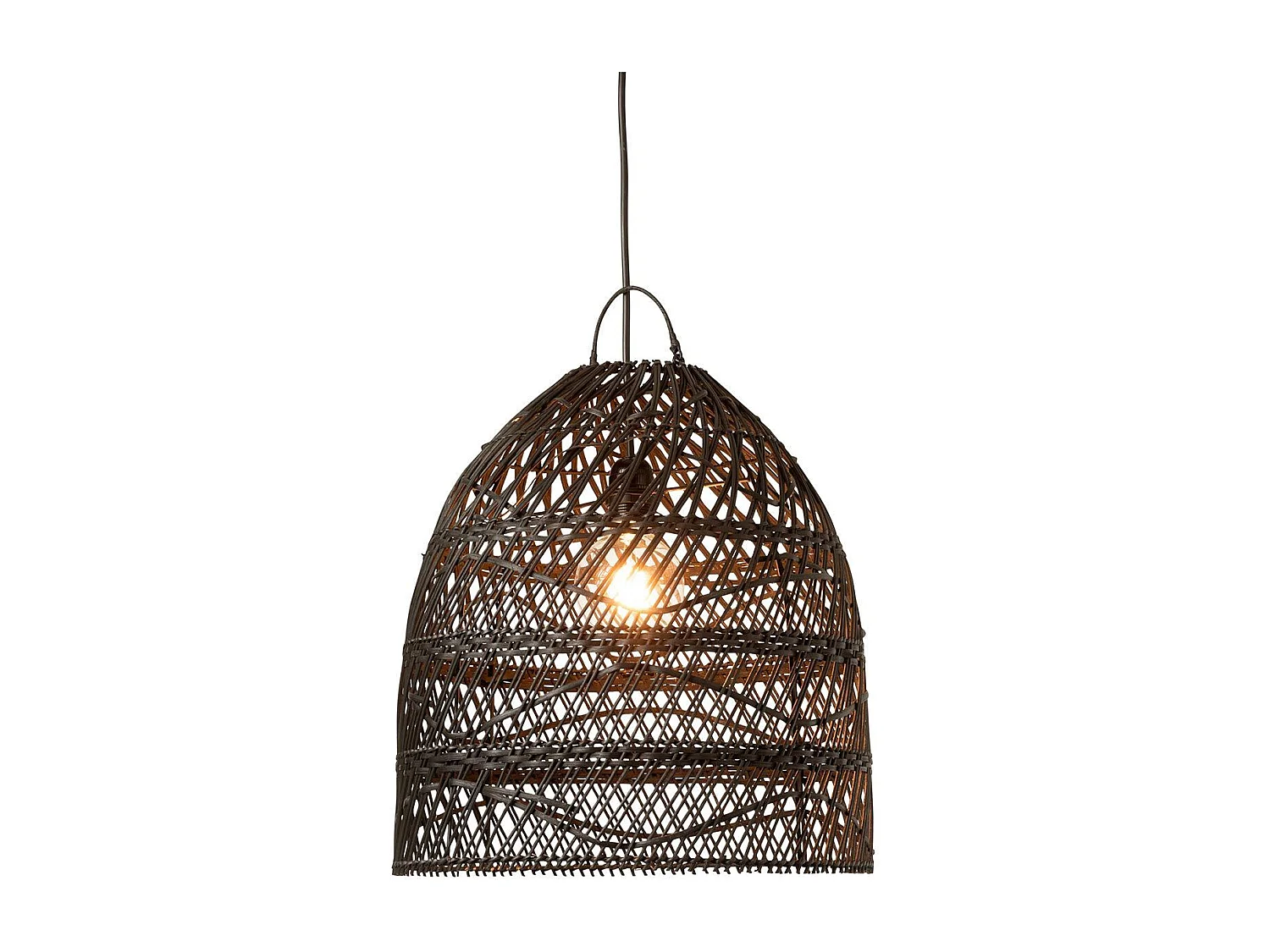 Pantalla de lámpara de madera negra de 40x40x45 cm