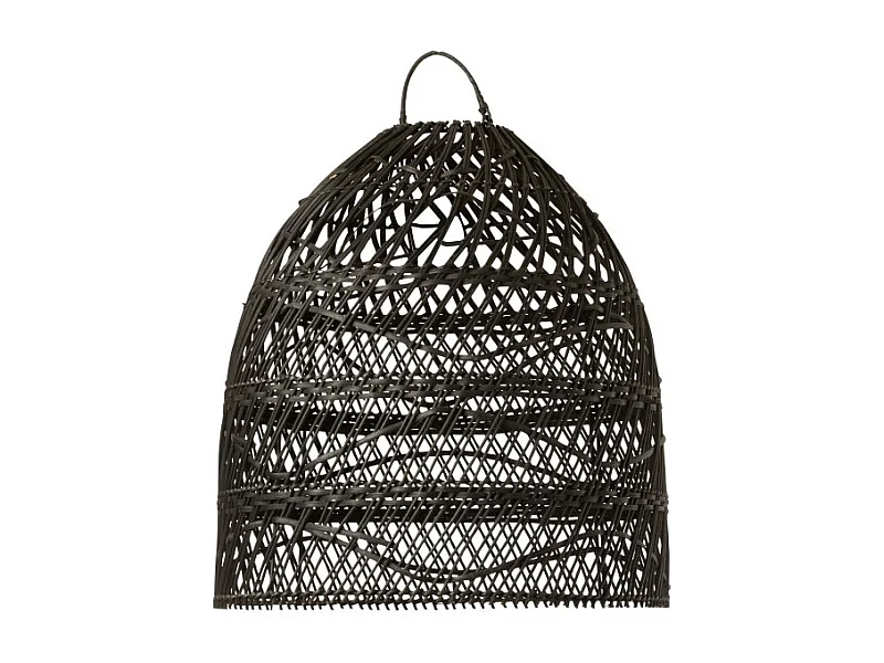 Abat-Jour en Rotin "Vague" 43cm Noir
