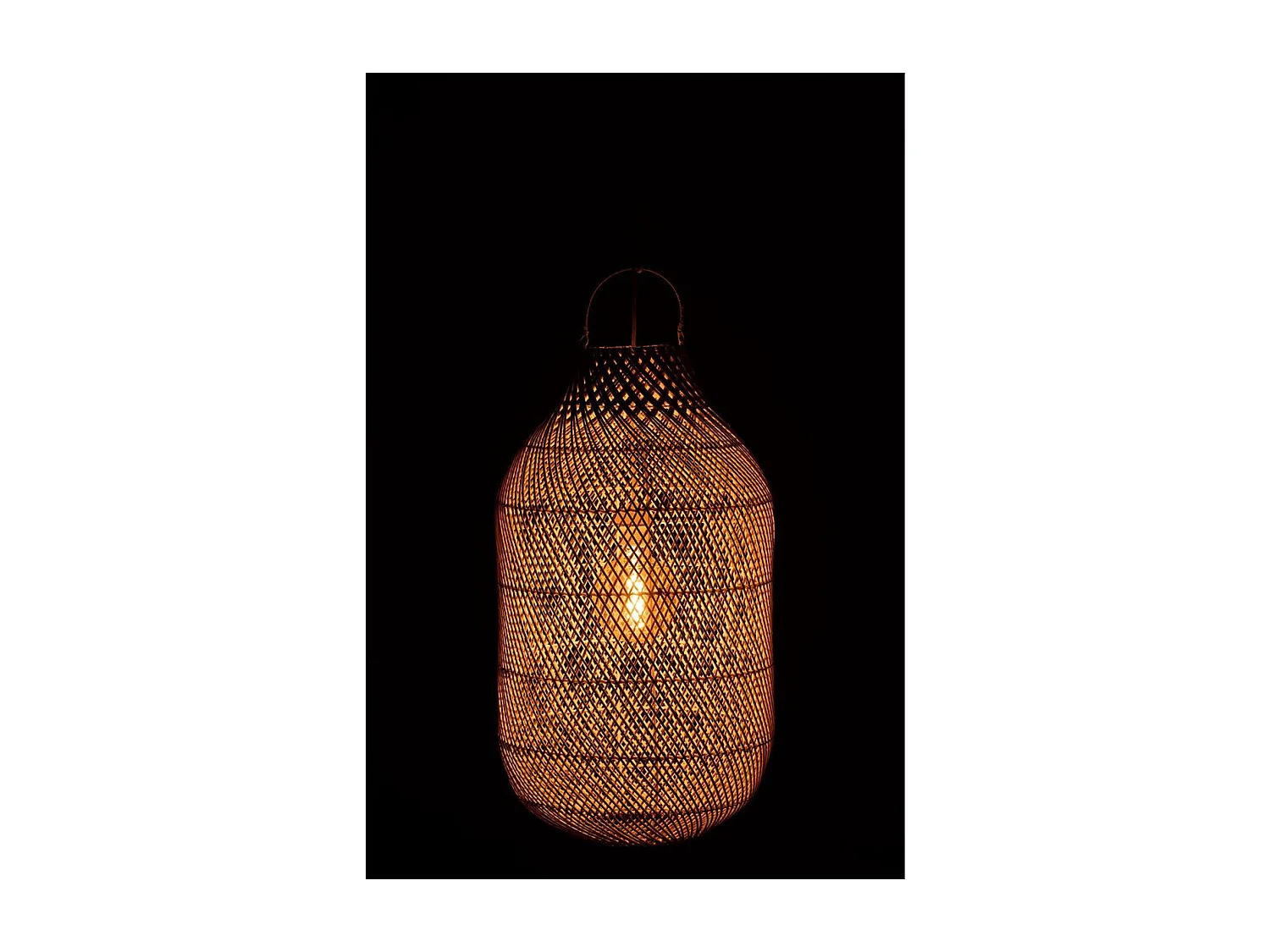 Abat-Jour Cylindrique Déco "Rotin" 75cm Blanc