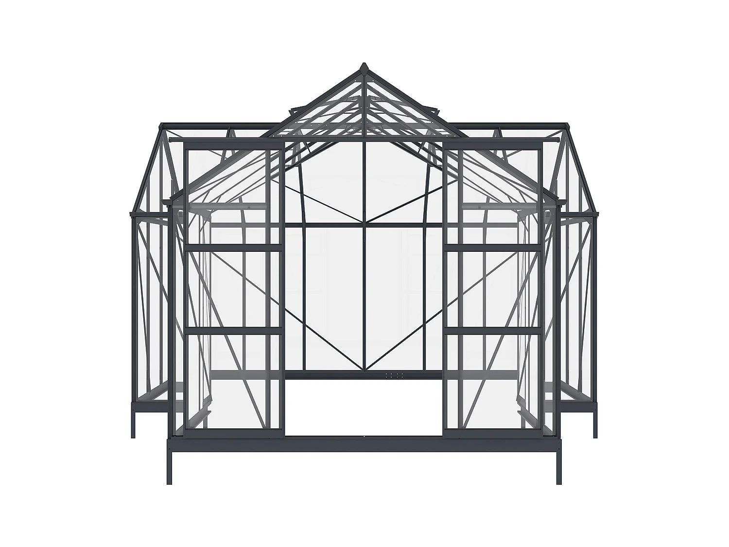 Invernadero de jardín estilo orangerie de vidrio templado 15,5 m² - Antracita - NARCISSE