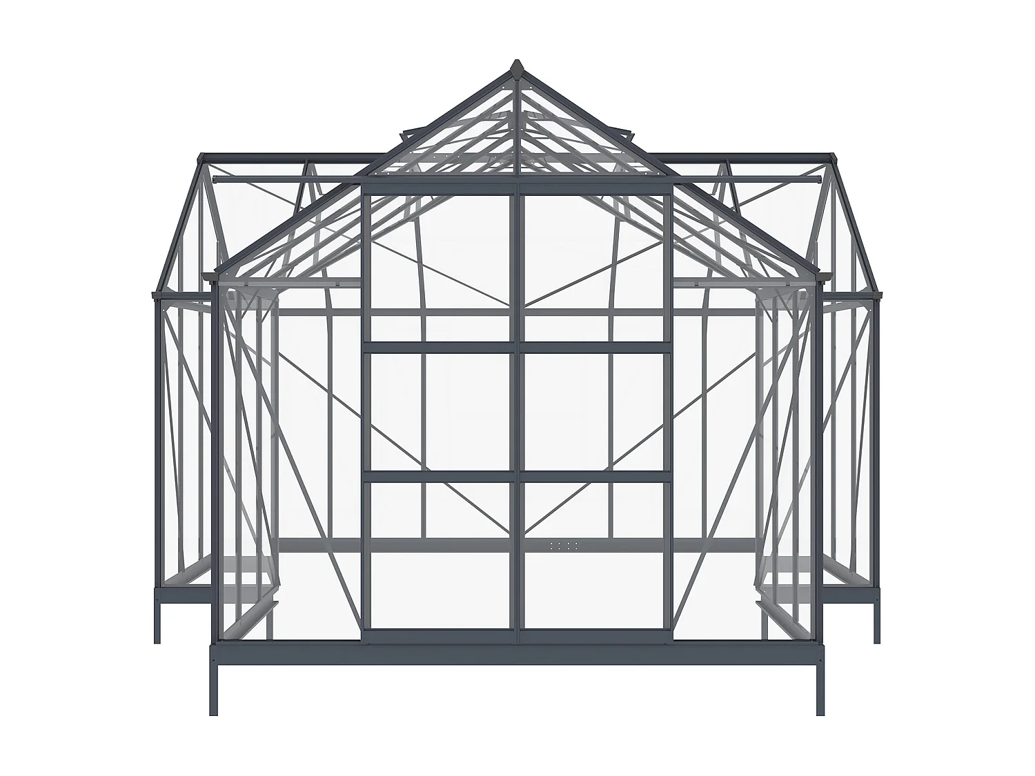 Serre de jardin orangerie en verre trempé 15,5 m² - Anthracite - NARCISSE