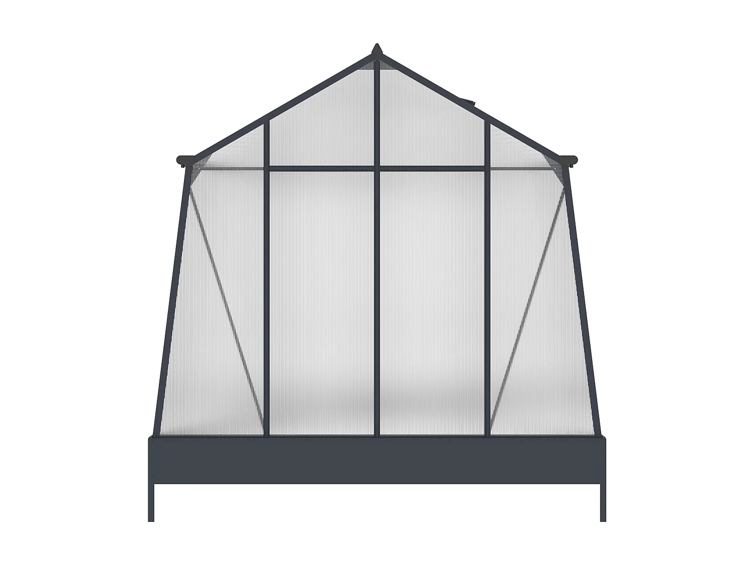 Serre de jardin en polycarbonate 9,1 m² avec embase - Anthracite - ASARINA