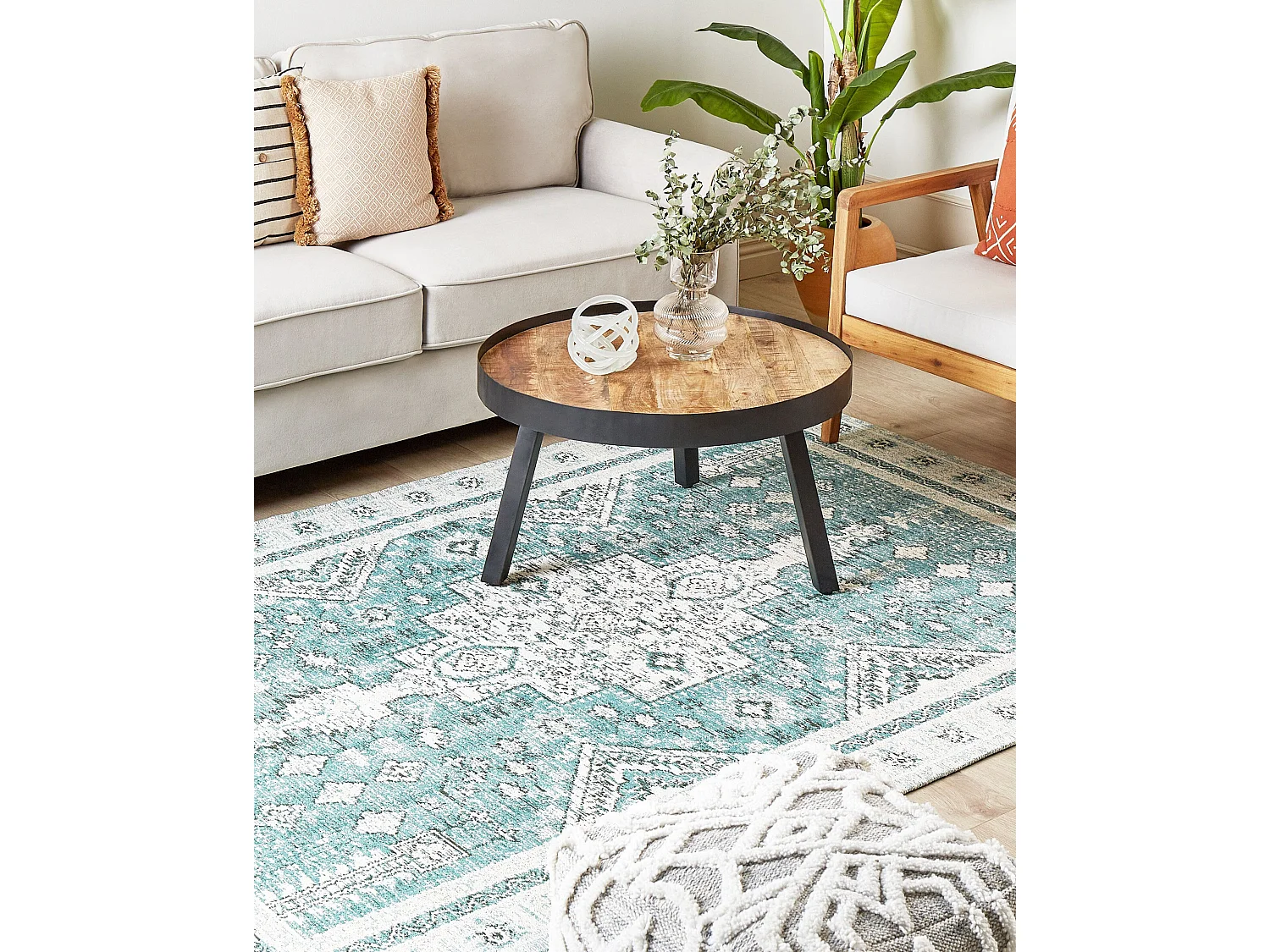 Rug FULLA Mint Green 160 x 230 cm Cotton