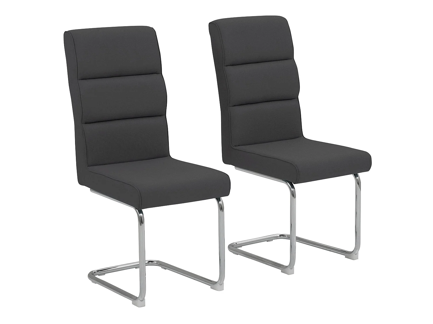 Carola|Chaise de salle à manger 2 Pack en Anthracite