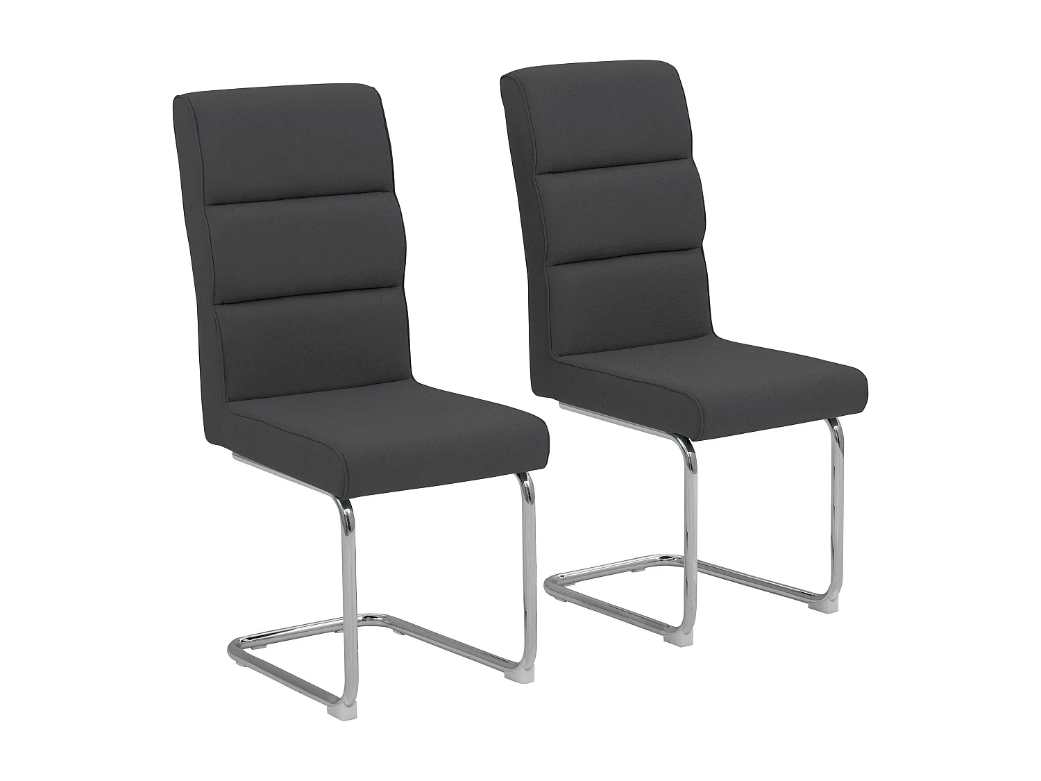 Carola|Chaise de salle à manger 2 Pack en Anthracite