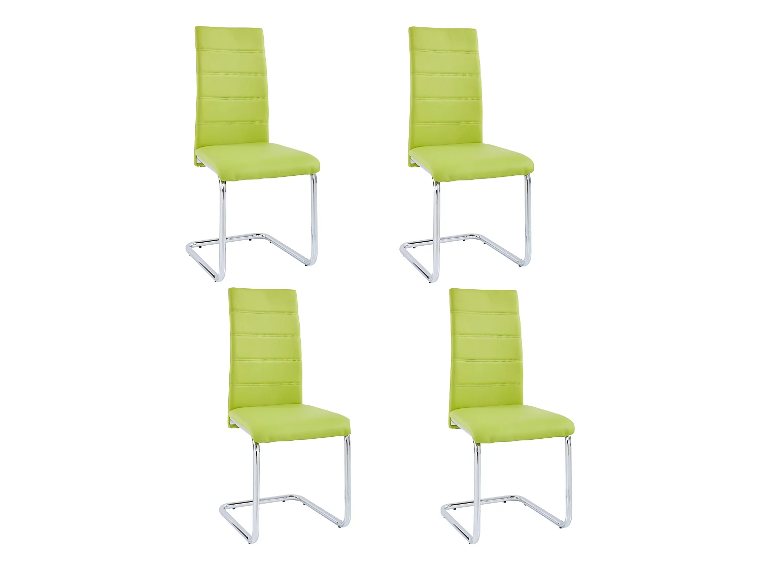 Adora | Chaise 4 Pack en Vert / Chrome