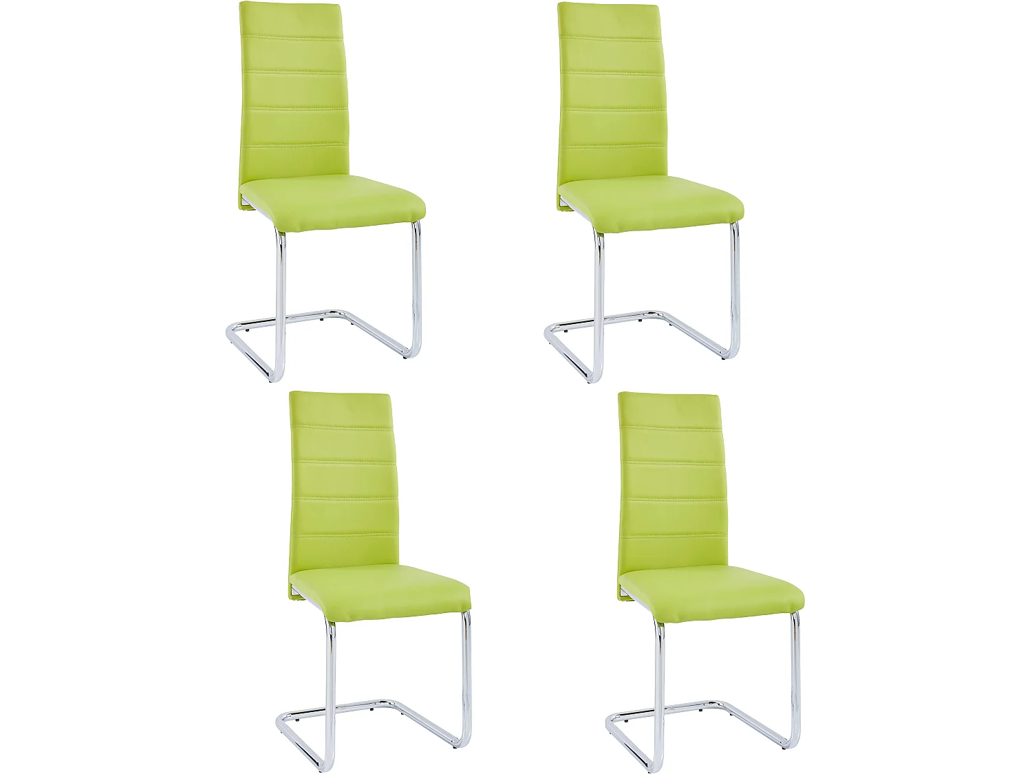 Adora | Chaise 4 Pack en Vert / Chrome