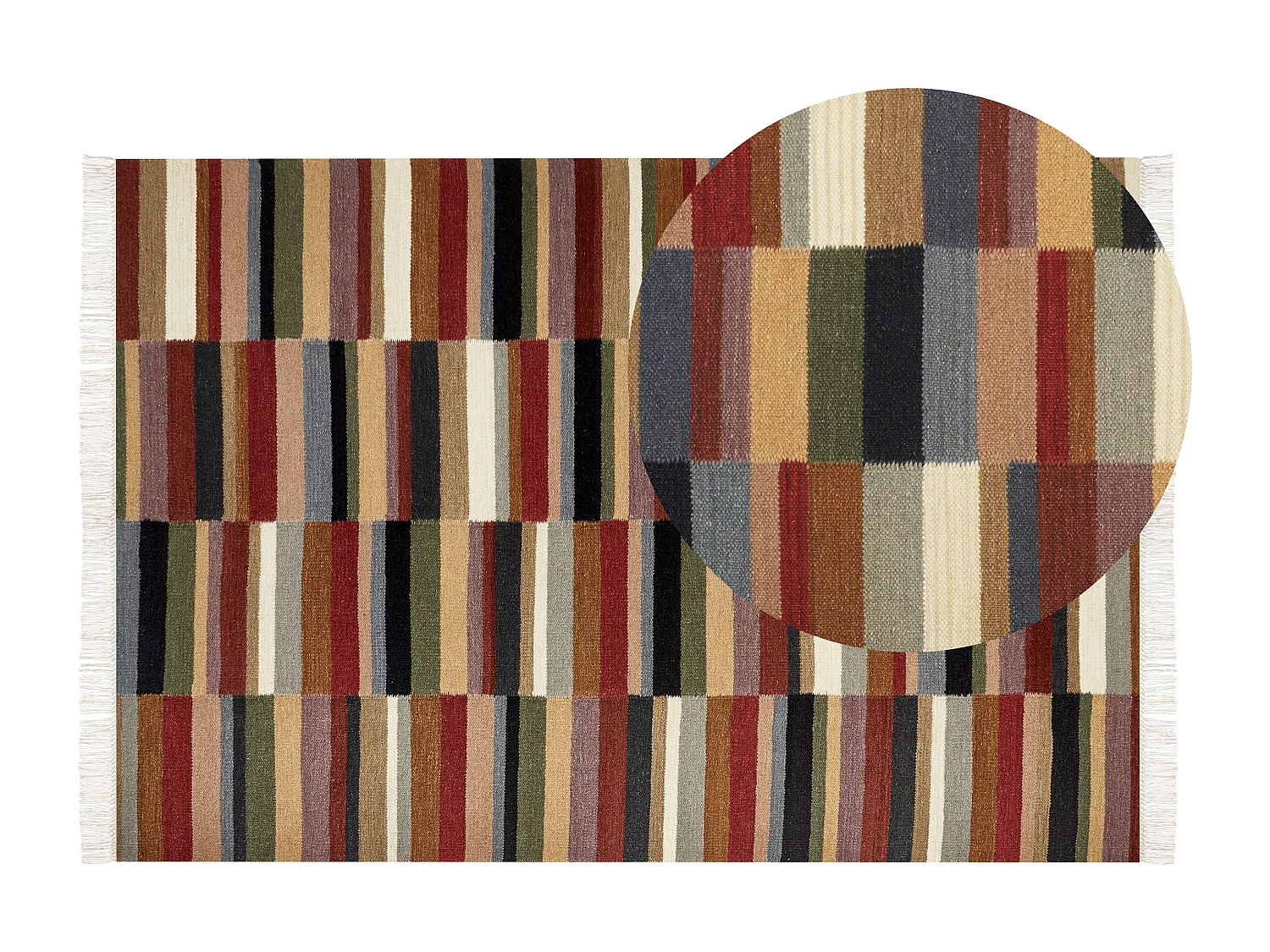 Dywan wełniany kilim 160 x 230 cm wielokolorowy MUSALER