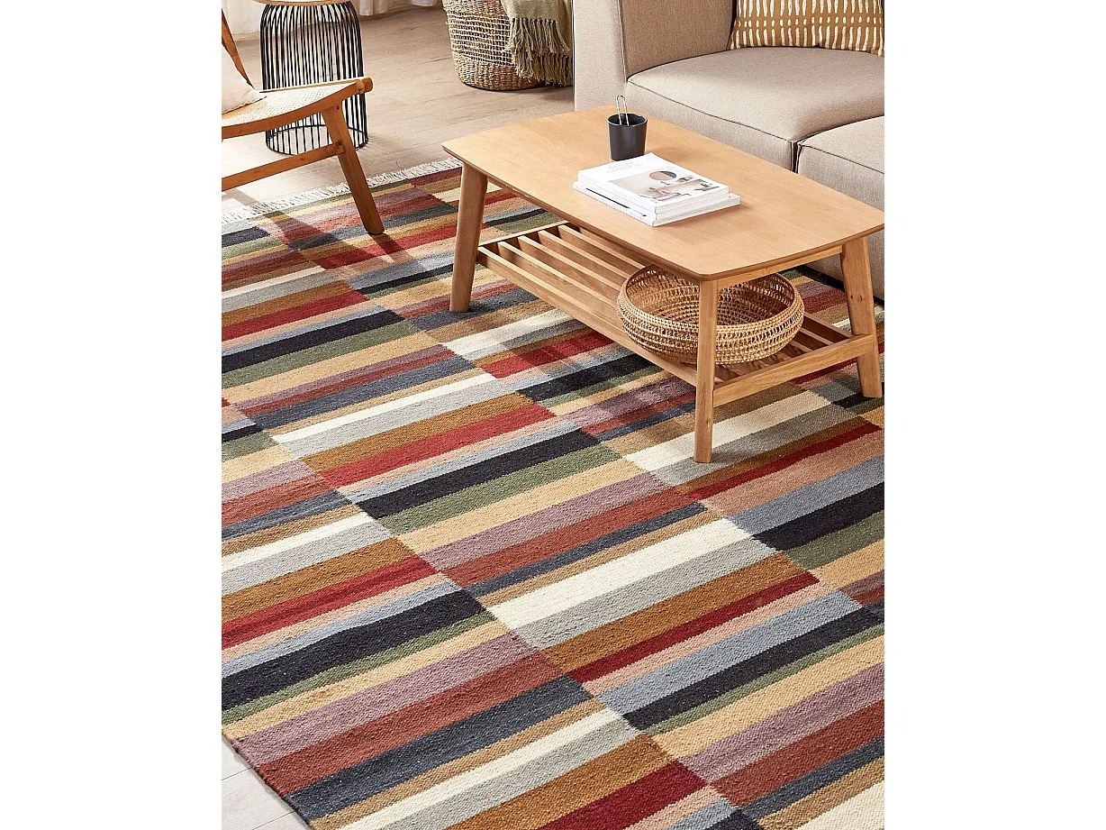 Vloerkleed kelim meerkleurig 200 x 300 cm MUSALER