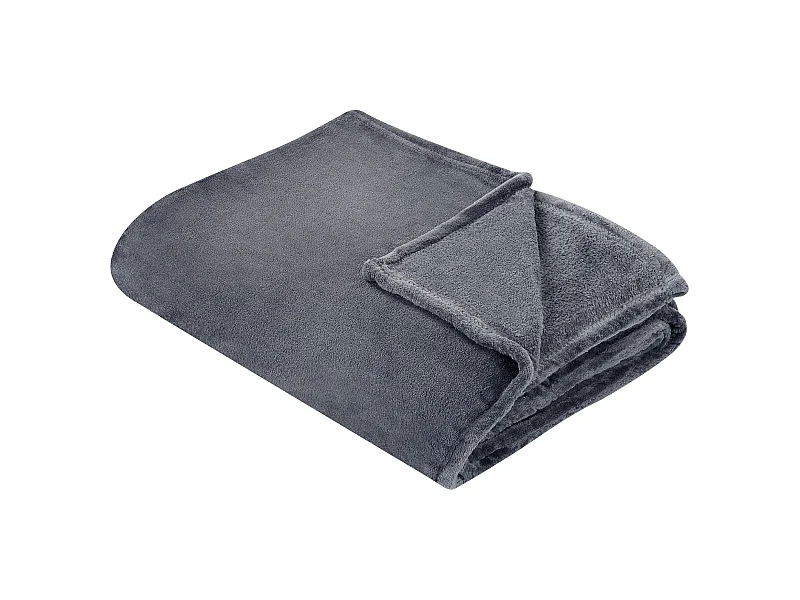 Flauschige Kuscheldecke grau 200 x 220 cm Wohndecke Überwurf Modern Bayburt