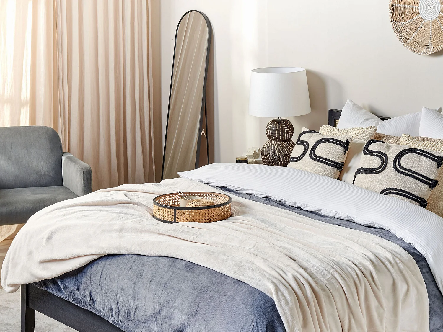 Plaid BAYBURT 150 x 200 cm Gebroken wit