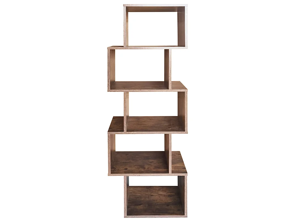 Bibliothèque zigzag - 5 niveaux - effet bois vintage - Kaliopsi
