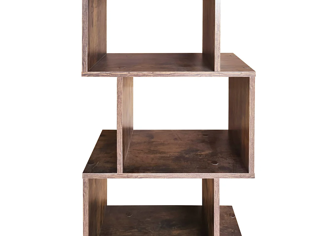 Bibliothèque zigzag - 5 niveaux - effet bois vintage - Kaliopsi