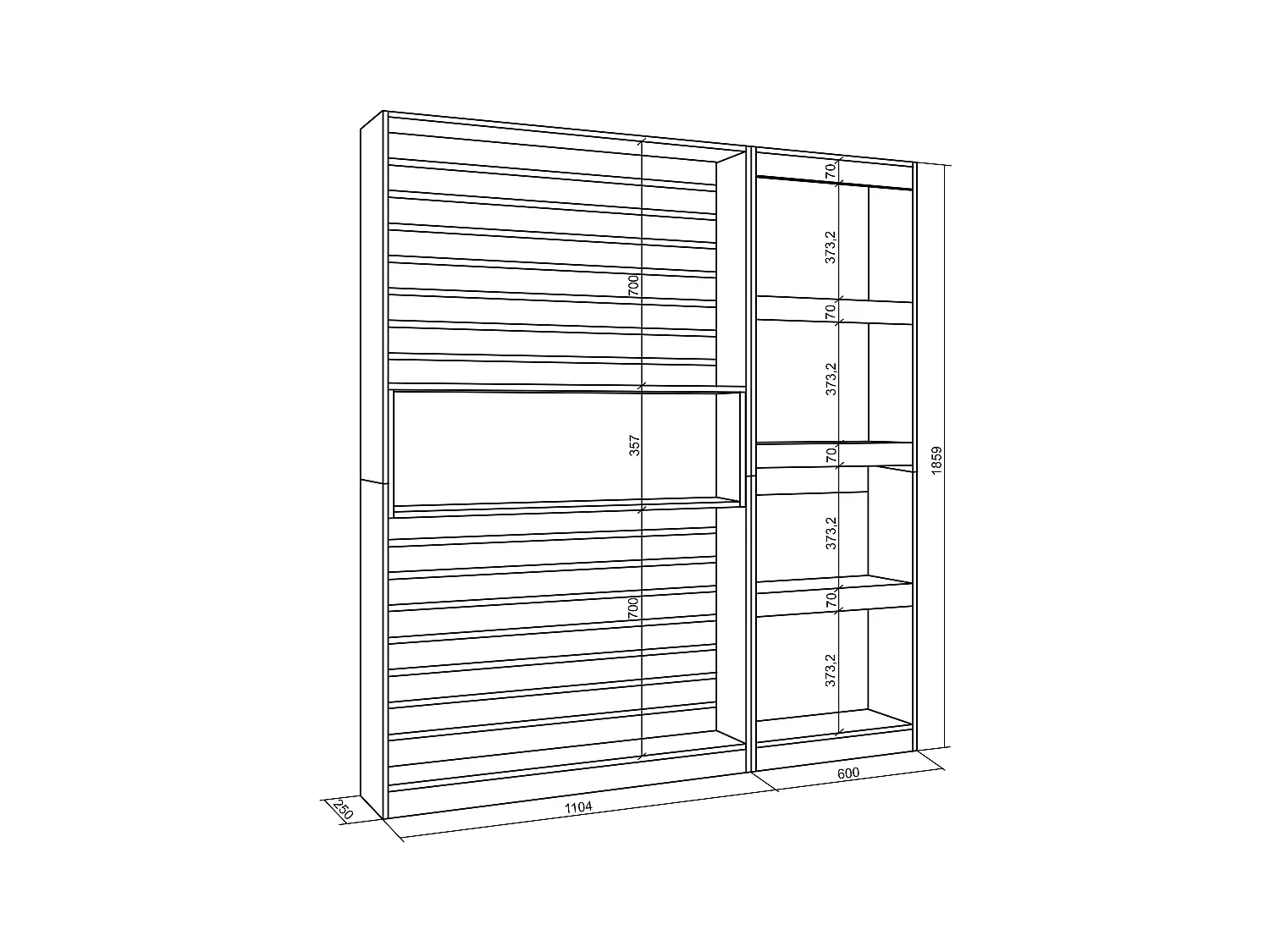 Étagère Bibliothèque, 170x25x186cm, Salon Salle à manger Bureau, Cheminée électrique, Chêne et noir
