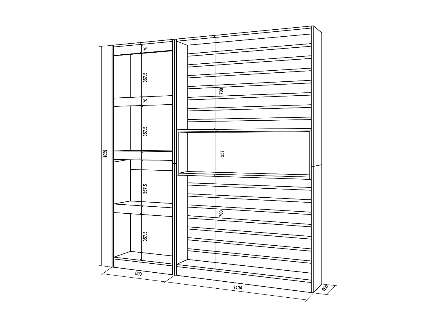 Étagère Bibliothèque, 170x25x186cm, Salon Salle à manger Bureau, Salon, Bureau, Chêne et noir