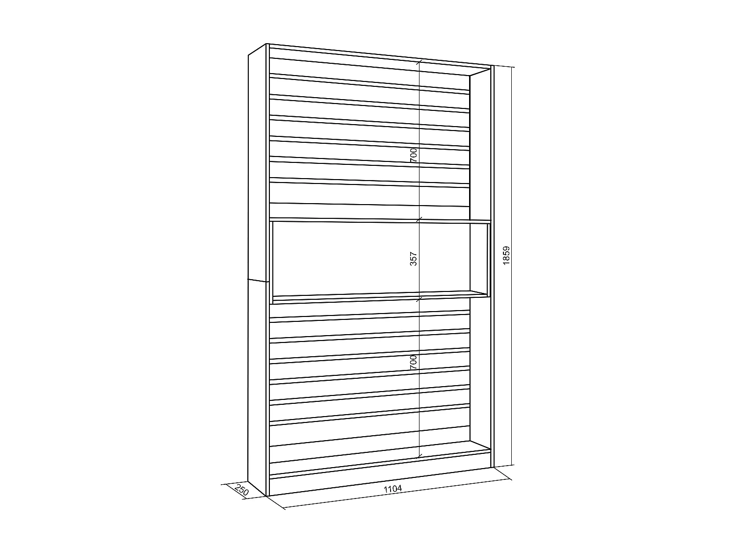 Boekenkast, Boekenplank, 110x25x186cm, Woonkamer, Eetkamer, Bureau, Kantoorplank, Eiken/Zwart