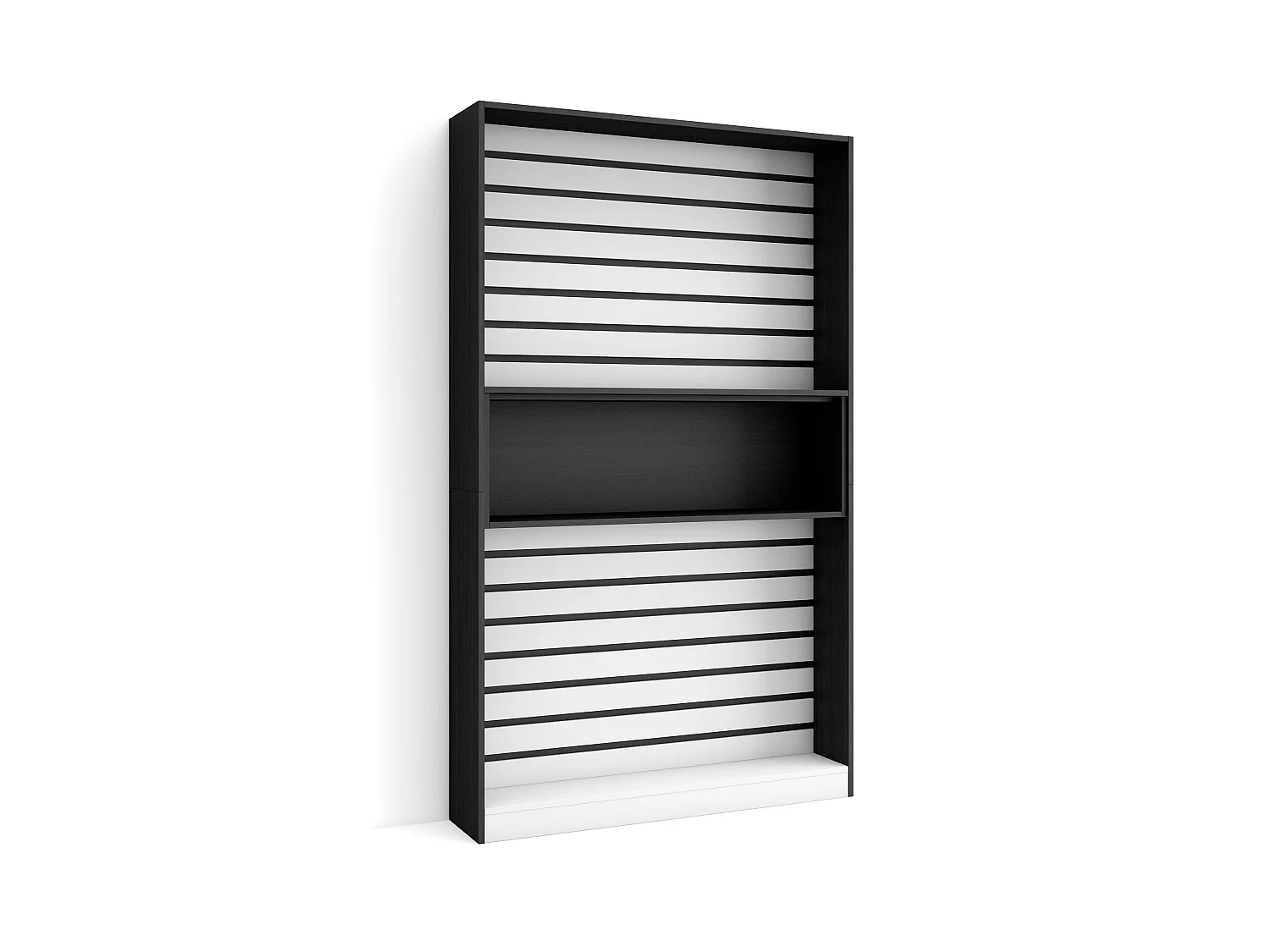 Étagère Bibliothèque, 110x25x186cm, Salon Salle à manger Bureau, Salon, Bureau, Blanc et noir