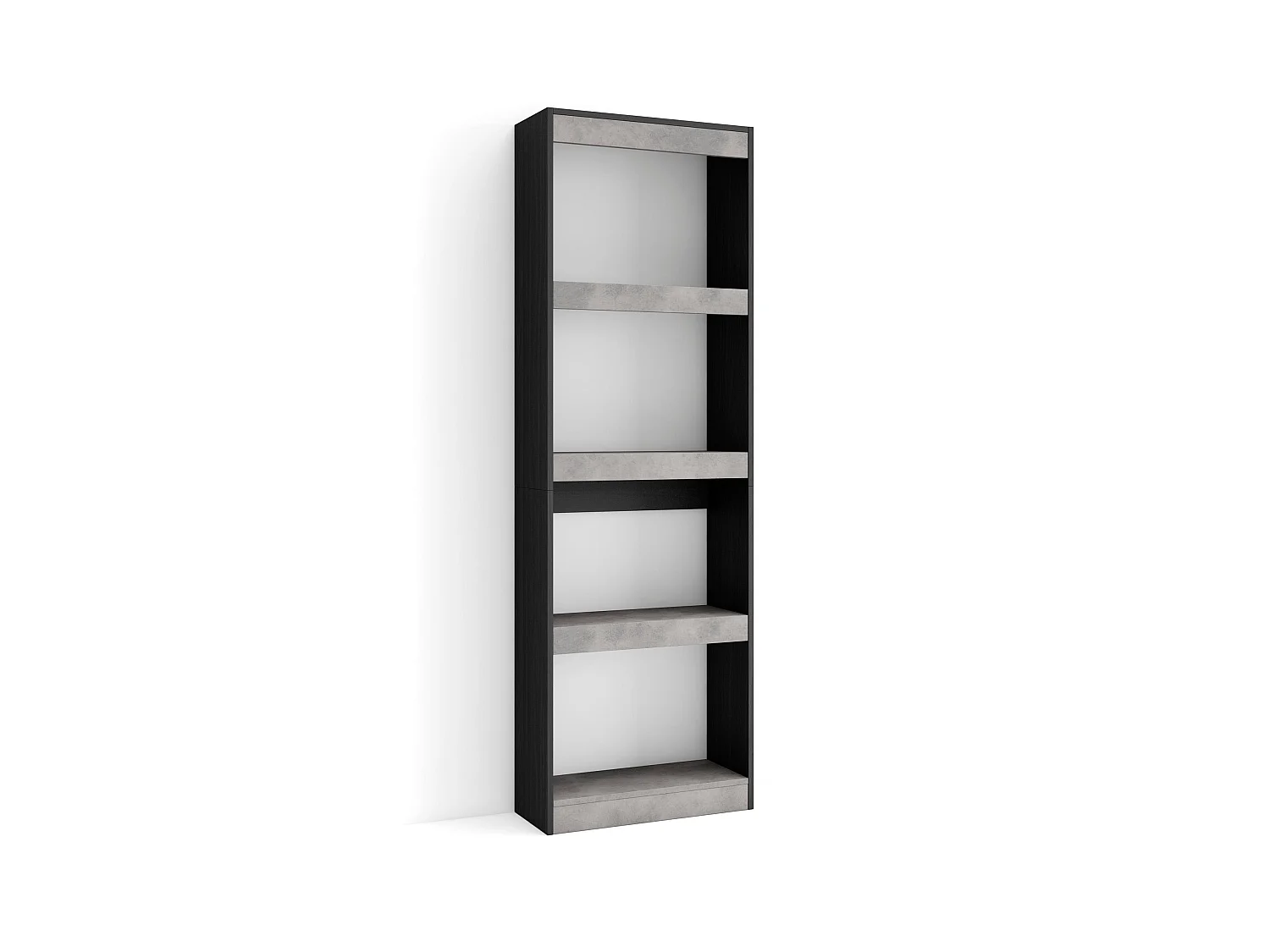 Étagère Bibliothèque, 60x25x186cm, Salon Salle à manger Bureau, Salon, Bureau, Ciment