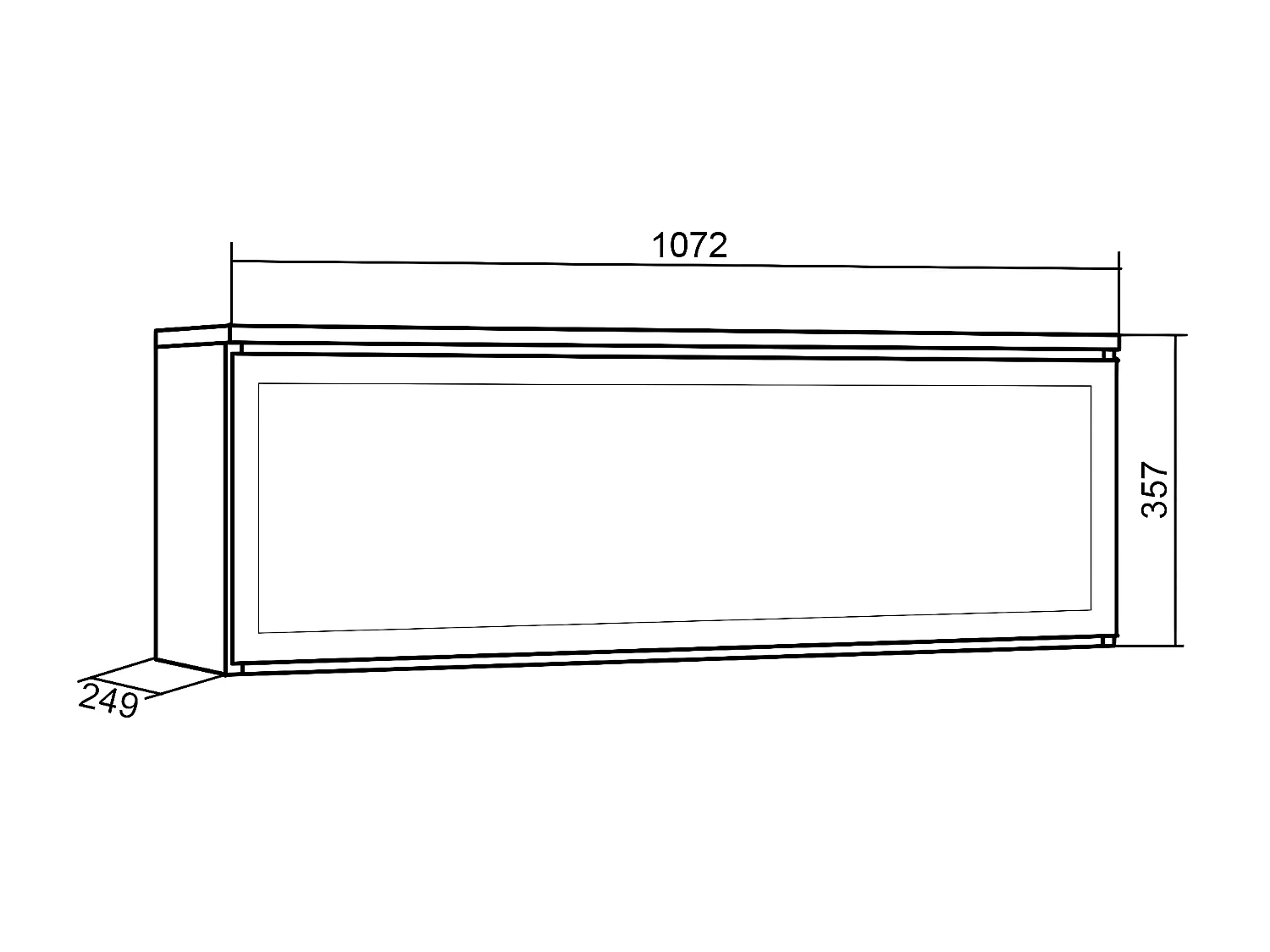 Elektrische haard LED , 107x25x38cm, Woonkamer - Eetkamer, Elektrische haard, Cement