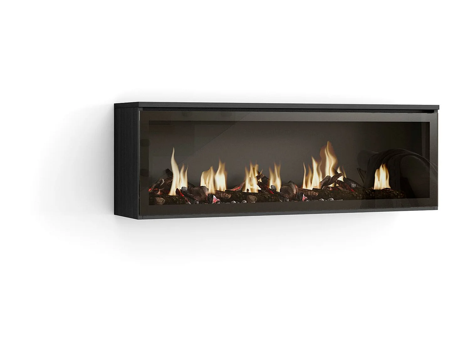 Elektrische haard LED , 107x25x38cm, Woonkamer - Eetkamer, Elektrische haard, Zwart