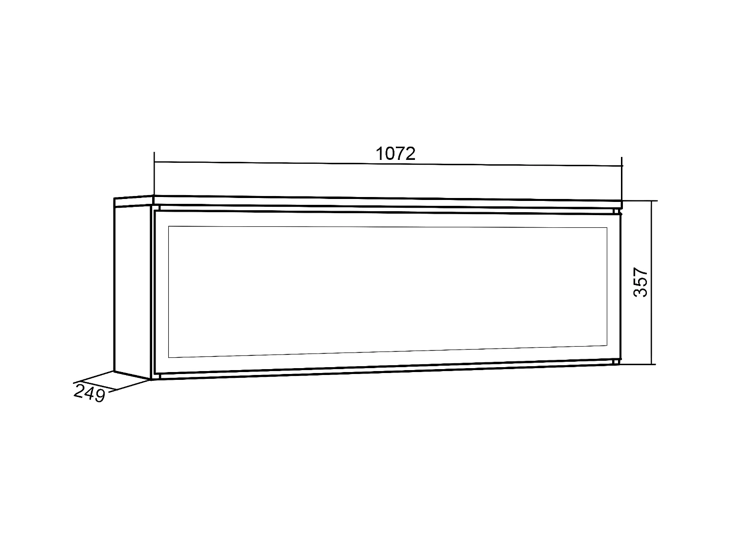 Elektrische haard LED , 107x25x38cm, Woonkamer - Eetkamer, Elektrische haard, Zwart