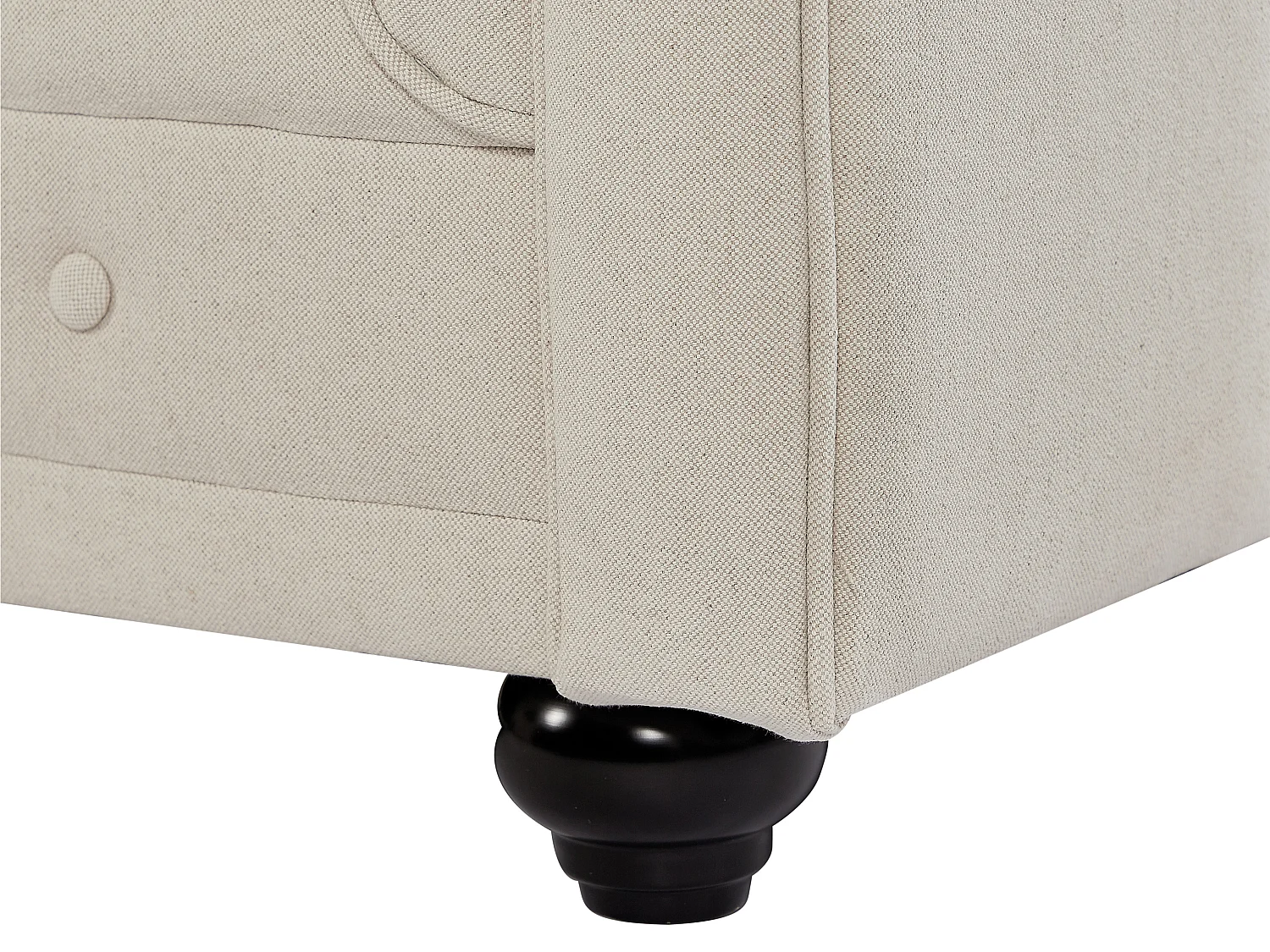 Canapé 3 places et fauteuil en tissu beige CHESTERFIELD