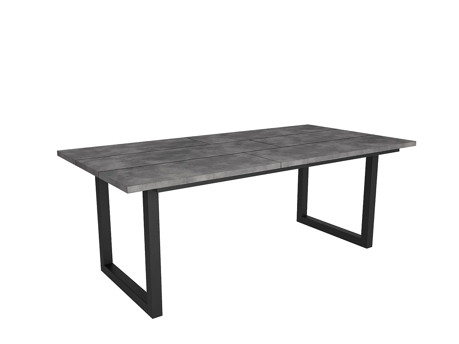 Eettafel, 200, Voor 10 personen, Massief houten poten, Cement