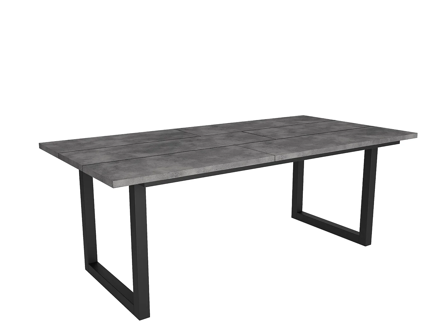 Eettafel, 200, Voor 10 personen, Massief houten poten, Cement