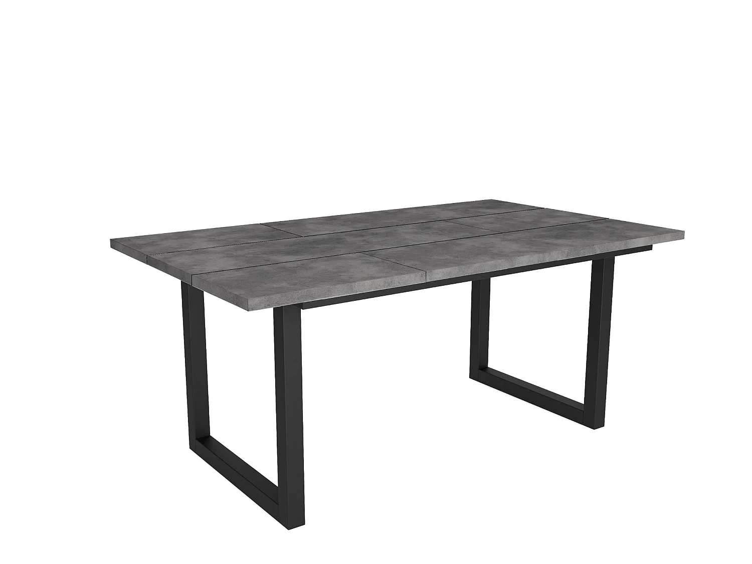 Eettafel, 170, Voor 8 personen, Massief houten poten, Cement