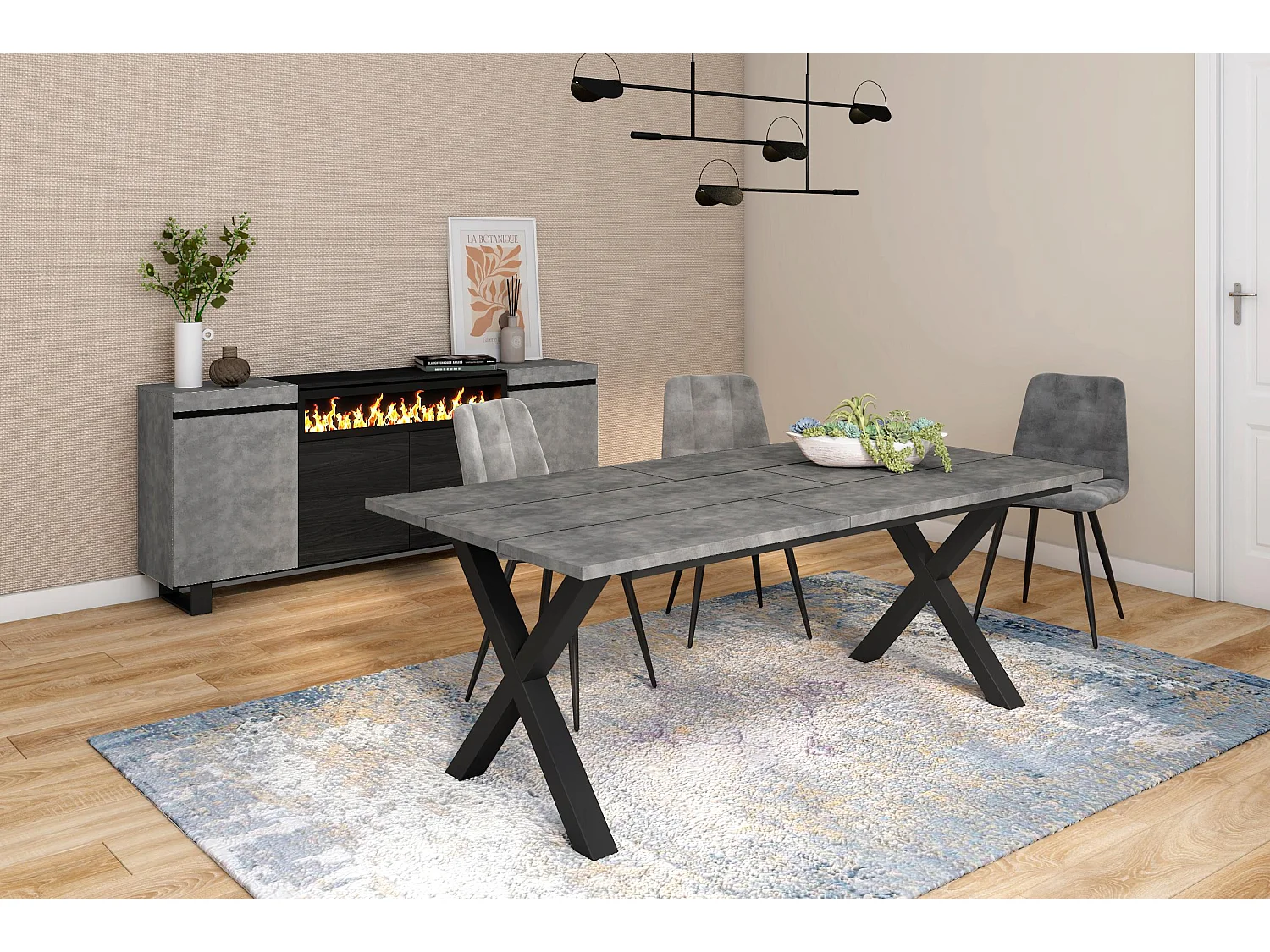 Table à manger, 200, Pour 10 personnes, Meubles de Salon, Ciment