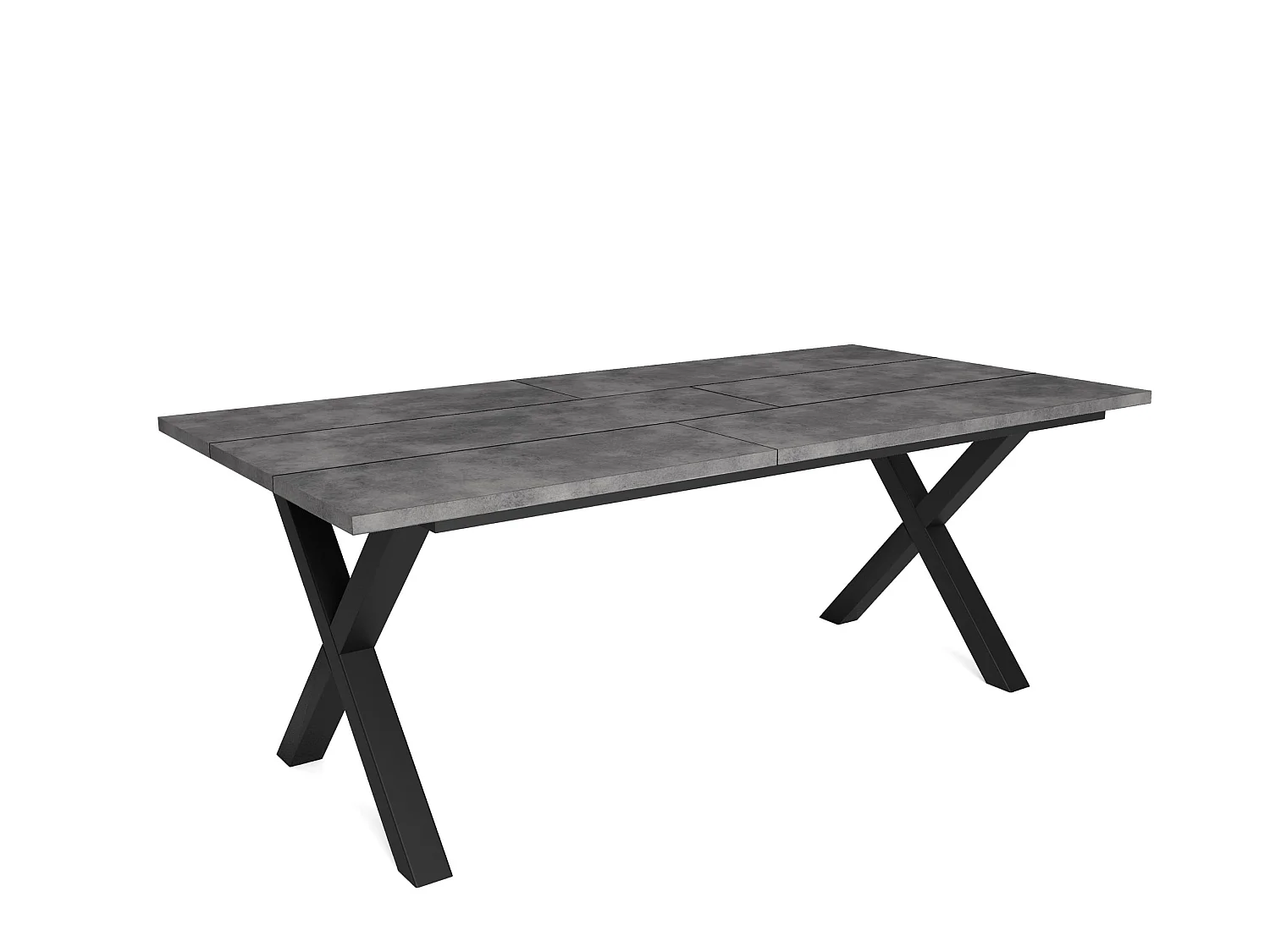 Eettafel, 200, Voor 10 personen, Massief houten poten, Cement