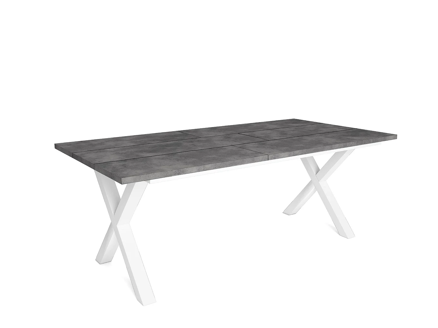 Eettafel, 200, Voor 10 personen, Massief houten poten, Cement